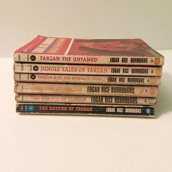 Vtg 60s Mix Lot of 20 Famous Tarzan Series Edgar Rice Burroughs Ballantine Books - Picture 5 of 16
